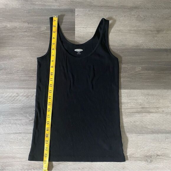 Ribbed Tank Top Black Small Slim Fit Stretch Basic Minimalist - Picture 6 of 7